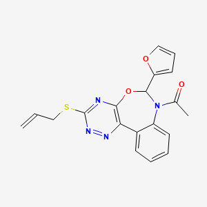 1-[3-(ALLYLSULFANYL)-6-(2-FURYL)[1,2,4]TRIAZINO[5,6-D][3,1]BENZOXAZEPIN-7(6H)-YL]-1-ETHANONE