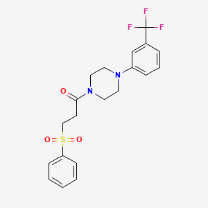 3-(PHENYLSULFONYL)-1-{4-[3-(TRIFLUOROMETHYL)PHENYL]PIPERAZINO}-1-PROPANONE