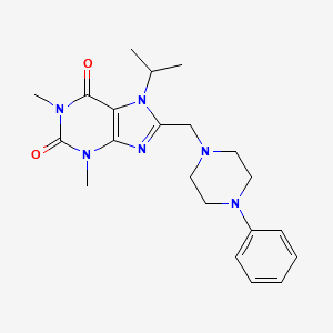 1,3-dimethyl-8-[(4-phenylpiperazin-1-yl)methyl]-7-(propan-2-yl)-2,3,6,7-tetrahydro-1H-purine-2,6-dione