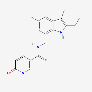 N-[(2-ethyl-3,5-dimethyl-1H-indol-7-yl)methyl]-1-methyl-6-oxo-1,6-dihydropyridine-3-carboxamide