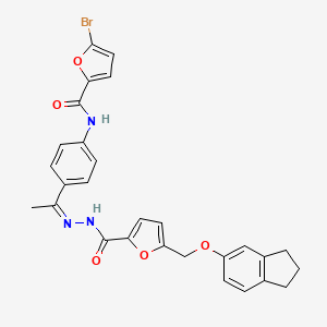 5-BROMO-N~2~-(4-{1-[(Z)-2-({5-[(2,3-DIHYDRO-1H-INDEN-5-YLOXY)METHYL]-2-FURYL}CARBONYL)HYDRAZONO]ETHYL}PHENYL)-2-FURAMIDE