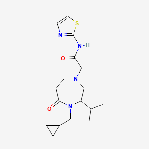 molecular formula C17H26N4O2S B5421809 2-[4-(cyclopropylmethyl)-3-isopropyl-5-oxo-1,4-diazepan-1-yl]-N-1,3-thiazol-2-ylacetamide 