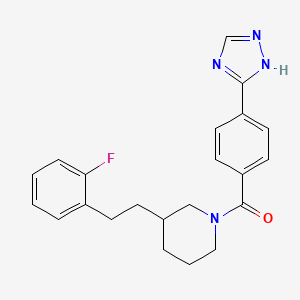 3-[2-(2-fluorophenyl)ethyl]-1-[4-(1H-1,2,4-triazol-3-yl)benzoyl]piperidine