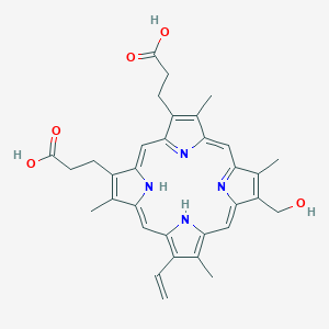molecular formula C33H34N4O5 B054219 2-Vinyl-4-hydroxymethyldeuteroporphyrin CAS No. 119431-30-0