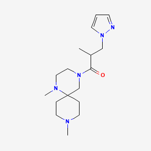 1,9-dimethyl-4-[2-methyl-3-(1H-pyrazol-1-yl)propanoyl]-1,4,9-triazaspiro[5.5]undecane