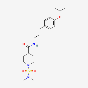 molecular formula C20H33N3O4S B5422177 1-[(dimethylamino)sulfonyl]-N-[3-(4-isopropoxyphenyl)propyl]-4-piperidinecarboxamide 