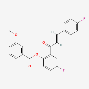 4-fluoro-2-[3-(4-fluorophenyl)acryloyl]phenyl 3-methoxybenzoate