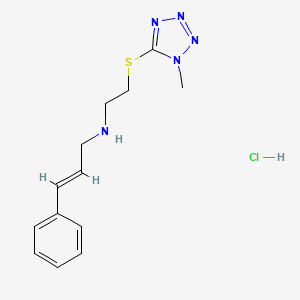 (E)-N-[2-(1-methyltetrazol-5-yl)sulfanylethyl]-3-phenylprop-2-en-1-amine;hydrochloride