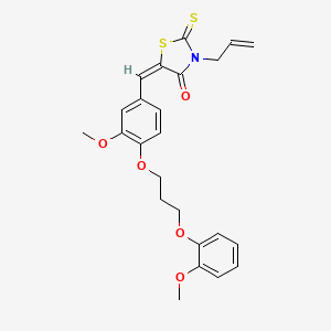 (5E)-5-[[3-methoxy-4-[3-(2-methoxyphenoxy)propoxy]phenyl]methylidene]-3-prop-2-enyl-2-sulfanylidene-1,3-thiazolidin-4-one