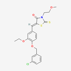 5-{4-[(3-chlorobenzyl)oxy]-3-ethoxybenzylidene}-3-(2-methoxyethyl)-2-thioxo-1,3-thiazolidin-4-one