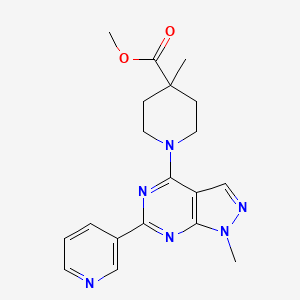 methyl 4-methyl-1-[1-methyl-6-(3-pyridinyl)-1H-pyrazolo[3,4-d]pyrimidin-4-yl]-4-piperidinecarboxylate