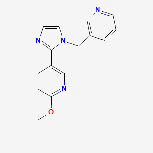 molecular formula C16H16N4O B5422767 2-ethoxy-5-[1-(pyridin-3-ylmethyl)-1H-imidazol-2-yl]pyridine 