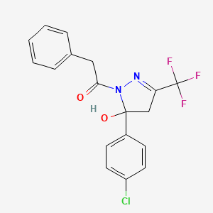 5-(4-chlorophenyl)-1-(phenylacetyl)-3-(trifluoromethyl)-4,5-dihydro-1H-pyrazol-5-ol