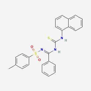 molecular formula C25H21N3O2S2 B5422815 N'-[(4-methylphenyl)sulfonyl]-N-[(1-naphthylamino)carbonothioyl]benzenecarboximidamide 