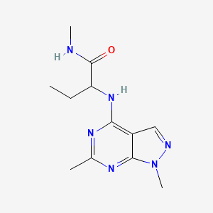 2-[(1,6-dimethyl-1H-pyrazolo[3,4-d]pyrimidin-4-yl)amino]-N-methylbutanamide