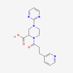 molecular formula C17H19N5O3 B5422842 1-(3-pyridin-3-ylpropanoyl)-4-pyrimidin-2-ylpiperazine-2-carboxylic acid 