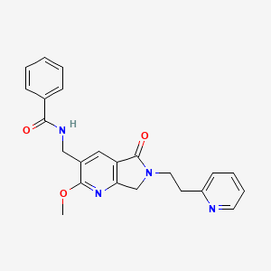 N-{[2-methoxy-5-oxo-6-(2-pyridin-2-ylethyl)-6,7-dihydro-5H-pyrrolo[3,4-b]pyridin-3-yl]methyl}benzamide