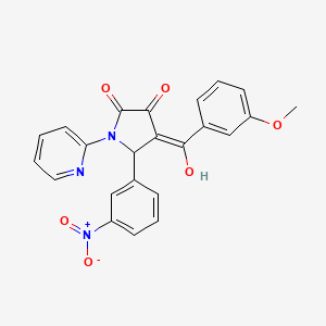 3-hydroxy-4-(3-methoxybenzoyl)-5-(3-nitrophenyl)-1-(2-pyridinyl)-1,5-dihydro-2H-pyrrol-2-one