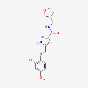 5-[(2-chloro-4-methoxyphenoxy)methyl]-N-(tetrahydrofuran-3-ylmethyl)-1H-pyrazole-3-carboxamide