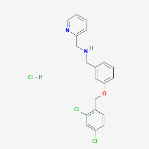 1-[3-[(2,4-dichlorophenyl)methoxy]phenyl]-N-(pyridin-2-ylmethyl)methanamine;hydrochloride