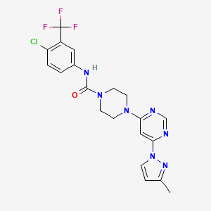 N-[4-chloro-3-(trifluoromethyl)phenyl]-4-[6-(3-methyl-1H-pyrazol-1-yl)-4-pyrimidinyl]-1-piperazinecarboxamide