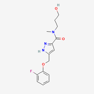 5-[(2-fluorophenoxy)methyl]-N-(3-hydroxypropyl)-N-methyl-1H-pyrazole-3-carboxamide