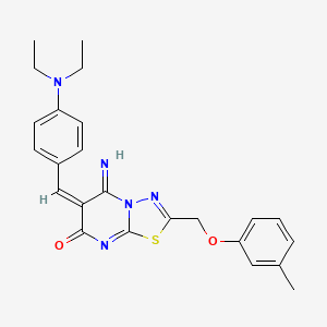 (6E)-6-[[4-(diethylamino)phenyl]methylidene]-5-imino-2-[(3-methylphenoxy)methyl]-[1,3,4]thiadiazolo[3,2-a]pyrimidin-7-one