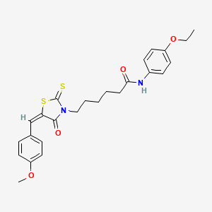 N-(4-ethoxyphenyl)-6-[5-(4-methoxybenzylidene)-4-oxo-2-thioxo-1,3-thiazolidin-3-yl]hexanamide