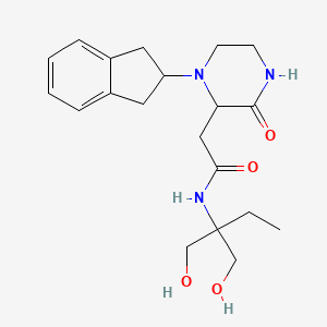 N-[1,1-bis(hydroxymethyl)propyl]-2-[1-(2,3-dihydro-1H-inden-2-yl)-3-oxo-2-piperazinyl]acetamide