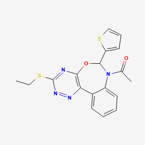 7-acetyl-3-(ethylthio)-6-(2-thienyl)-6,7-dihydro[1,2,4]triazino[5,6-d][3,1]benzoxazepine