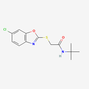 molecular formula C13H15ClN2O2S B5423088 N-tert-butyl-2-[(6-chloro-1,3-benzoxazol-2-yl)sulfanyl]acetamide 