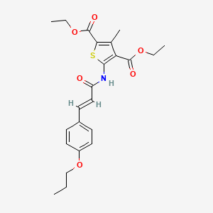 diethyl 3-methyl-5-{[(2E)-3-(4-propoxyphenyl)prop-2-enoyl]amino}thiophene-2,4-dicarboxylate