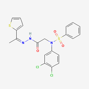 N-(3,4-dichlorophenyl)-N-(2-oxo-2-{2-[1-(2-thienyl)ethylidene]hydrazino}ethyl)benzenesulfonamide