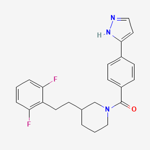 3-[2-(2,6-difluorophenyl)ethyl]-1-[4-(1H-pyrazol-3-yl)benzoyl]piperidine