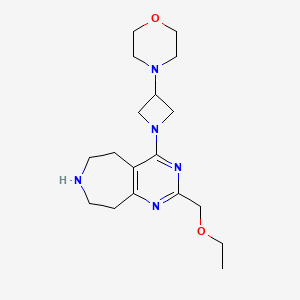 molecular formula C18H29N5O2 B5423352 2-(ethoxymethyl)-4-(3-morpholin-4-ylazetidin-1-yl)-6,7,8,9-tetrahydro-5H-pyrimido[4,5-d]azepine 