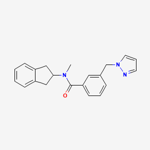 N-(2,3-dihydro-1H-inden-2-yl)-N-methyl-3-(1H-pyrazol-1-ylmethyl)benzamide