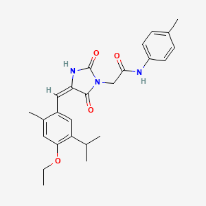 2-[4-(4-ethoxy-5-isopropyl-2-methylbenzylidene)-2,5-dioxo-1-imidazolidinyl]-N-(4-methylphenyl)acetamide