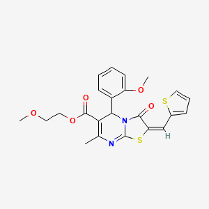 2-methoxyethyl (2E)-5-(2-methoxyphenyl)-7-methyl-3-oxo-2-(thiophen-2-ylmethylidene)-5H-[1,3]thiazolo[3,2-a]pyrimidine-6-carboxylate