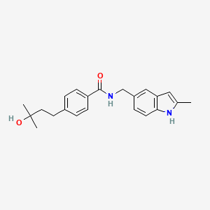 molecular formula C22H26N2O2 B5423467 4-(3-hydroxy-3-methylbutyl)-N-[(2-methyl-1H-indol-5-yl)methyl]benzamide 