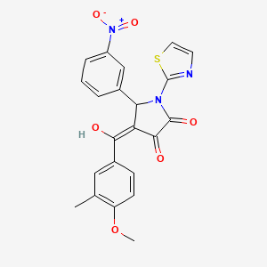 molecular formula C22H17N3O6S B5423518 3-hydroxy-4-(4-methoxy-3-methylbenzoyl)-5-(3-nitrophenyl)-1-(1,3-thiazol-2-yl)-1,5-dihydro-2H-pyrrol-2-one 