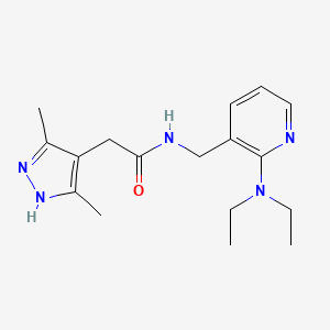 molecular formula C17H25N5O B5423629 N-{[2-(diethylamino)pyridin-3-yl]methyl}-2-(3,5-dimethyl-1H-pyrazol-4-yl)acetamide 