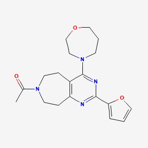 molecular formula C19H24N4O3 B5423746 7-acetyl-2-(2-furyl)-4-(1,4-oxazepan-4-yl)-6,7,8,9-tetrahydro-5H-pyrimido[4,5-d]azepine 