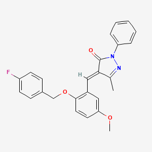 (4E)-4-{2-[(4-fluorobenzyl)oxy]-5-methoxybenzylidene}-5-methyl-2-phenyl-2,4-dihydro-3H-pyrazol-3-one