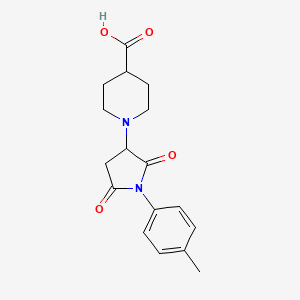 1-[1-(4-Methylphenyl)-2,5-dioxopyrrolidin-3-yl]piperidine-4-carboxylic acid