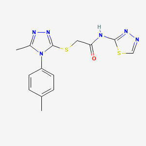 2-{[5-methyl-4-(4-methylphenyl)-4H-1,2,4-triazol-3-yl]sulfanyl}-N-(1,3,4-thiadiazol-2-yl)acetamide