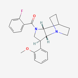 (2-fluorophenyl)-[(2R,3S,6R)-3-(2-methoxyphenyl)-1,5-diazatricyclo[5.2.2.02,6]undecan-5-yl]methanone