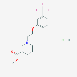 Ethyl 1-[2-[3-(trifluoromethyl)phenoxy]ethyl]piperidine-3-carboxylate;hydrochloride