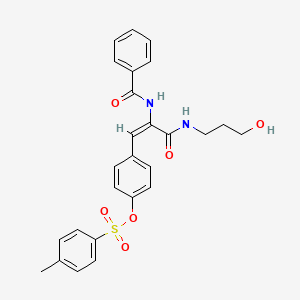 molecular formula C26H26N2O6S B5424131 4-{2-(benzoylamino)-3-[(3-hydroxypropyl)amino]-3-oxo-1-propen-1-yl}phenyl 4-methylbenzenesulfonate 