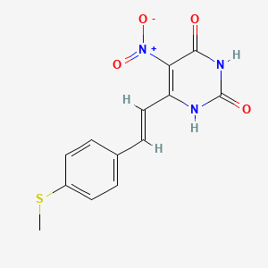 molecular formula C13H11N3O4S B5424287 6-{2-[4-(methylthio)phenyl]vinyl}-5-nitro-2,4(1H,3H)-pyrimidinedione 