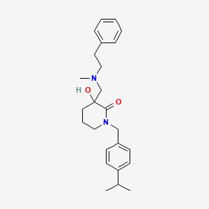 molecular formula C25H34N2O2 B5424415 3-hydroxy-1-(4-isopropylbenzyl)-3-{[methyl(2-phenylethyl)amino]methyl}piperidin-2-one 